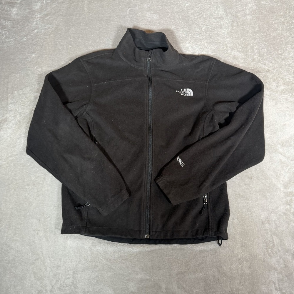 The North Face Mens WindWall Softshell Jacket Black Full Zip Size Small Fleece
